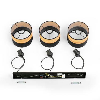 Pakabinamas šviestuvas ant laido ALBA 3xE27/15W/230V juoda/ruda