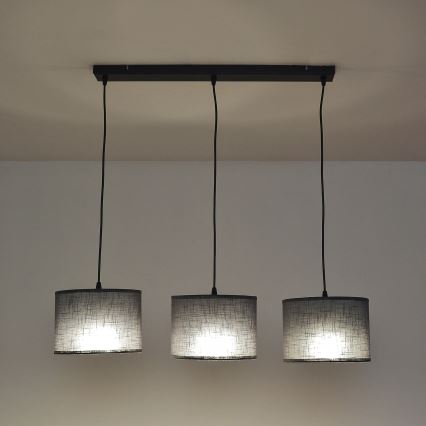 Pakabinamas šviestuvas ant laido ALBA 3xE27/15W/230V pilkas