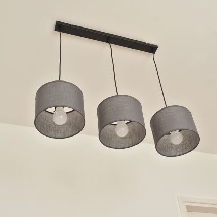 Pakabinamas šviestuvas ant laido ALBA 3xE27/15W/230V pilkas
