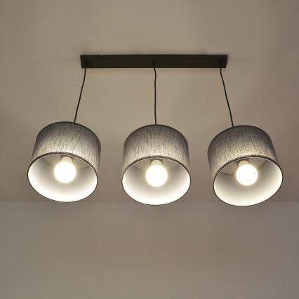 Pakabinamas šviestuvas ant laido ALBA 3xE27/15W/230V pilkas