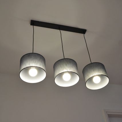 Pakabinamas šviestuvas ant laido ALBA 3xE27/15W/230V pilkas