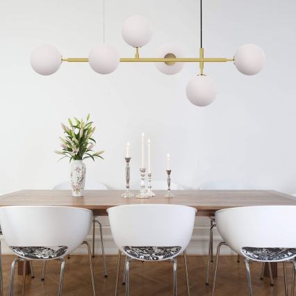 Pakabinamas šviestuvas ant laido ALISA 6xE14/40W/230V auksinis