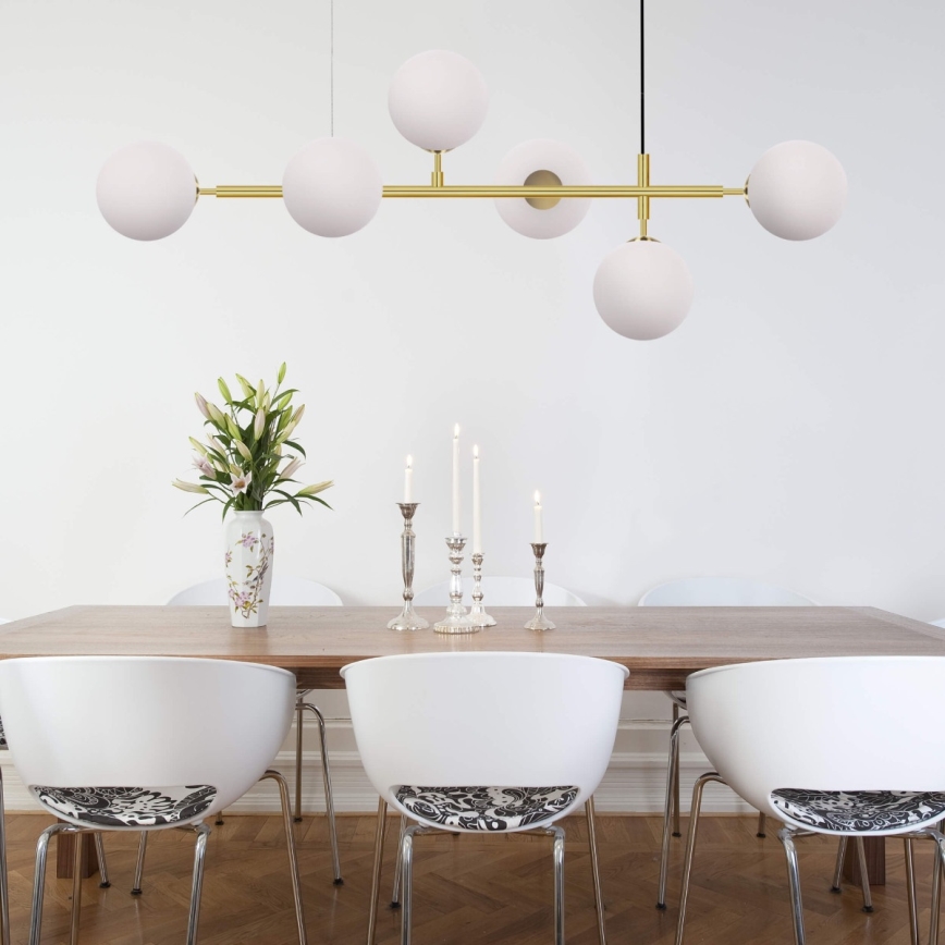 Pakabinamas šviestuvas ant laido ALISA 6xE14/40W/230V auksinis