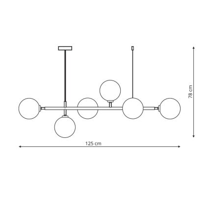 Pakabinamas šviestuvas ant laido ALISA 6xE14/40W/230V auksinis