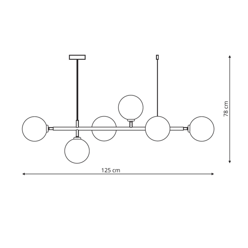 Pakabinamas šviestuvas ant laido ALISA 6xE14/40W/230V auksinis