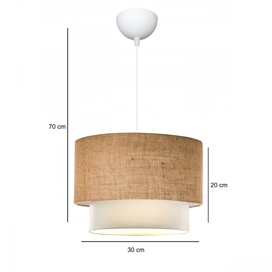 Pakabinamas šviestuvas ant laido AYD 1xE27/15W/230V smėlio spalvos/balta