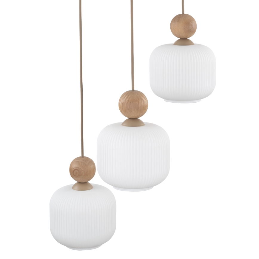 Pakabinamas šviestuvas ant laido BALLO 3xE14/10W/230V, smėlio spalvos