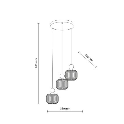 Pakabinamas šviestuvas ant laido BALLO 3xE14/10W/230V, smėlio spalvos