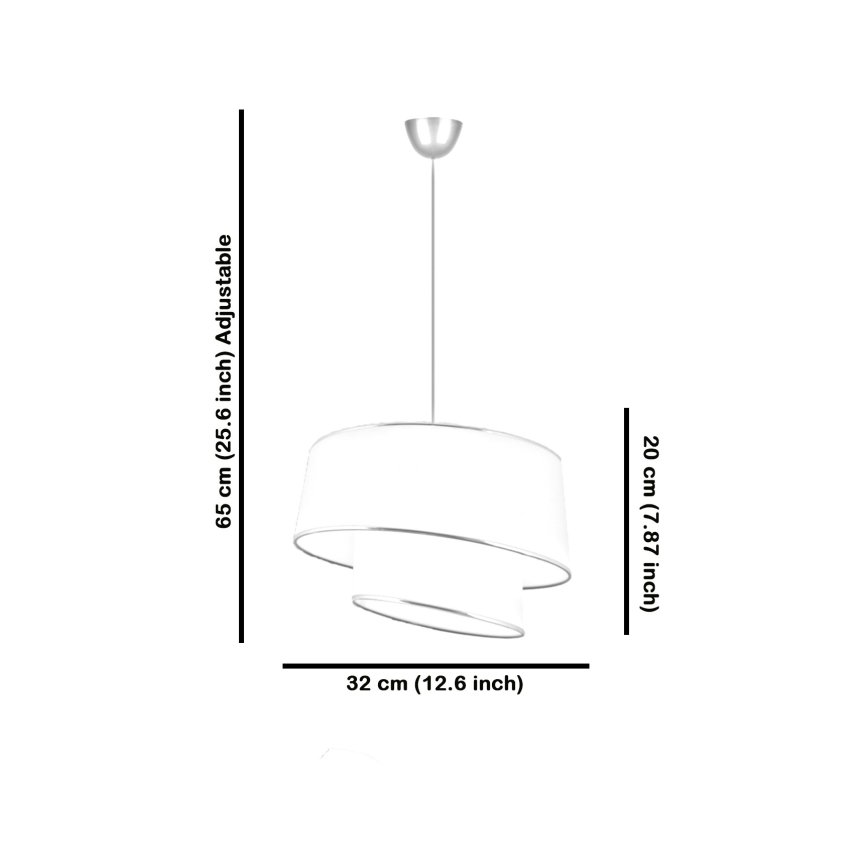 Pakabinamas šviestuvas ant laido BARETTE 1xE27/60W/230V kreminės spalvos