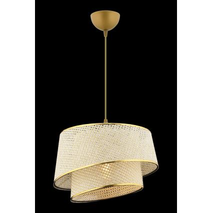 Pakabinamas šviestuvas ant laido BARETTE 1xE27/60W/230V kreminis/auksinis