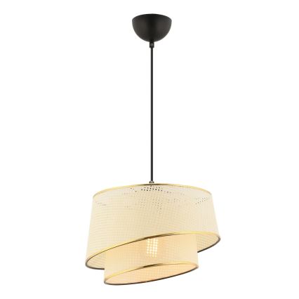 Pakabinamas šviestuvas ant laido BARETTE 1xE27/60W/230V kreminis/auksinis