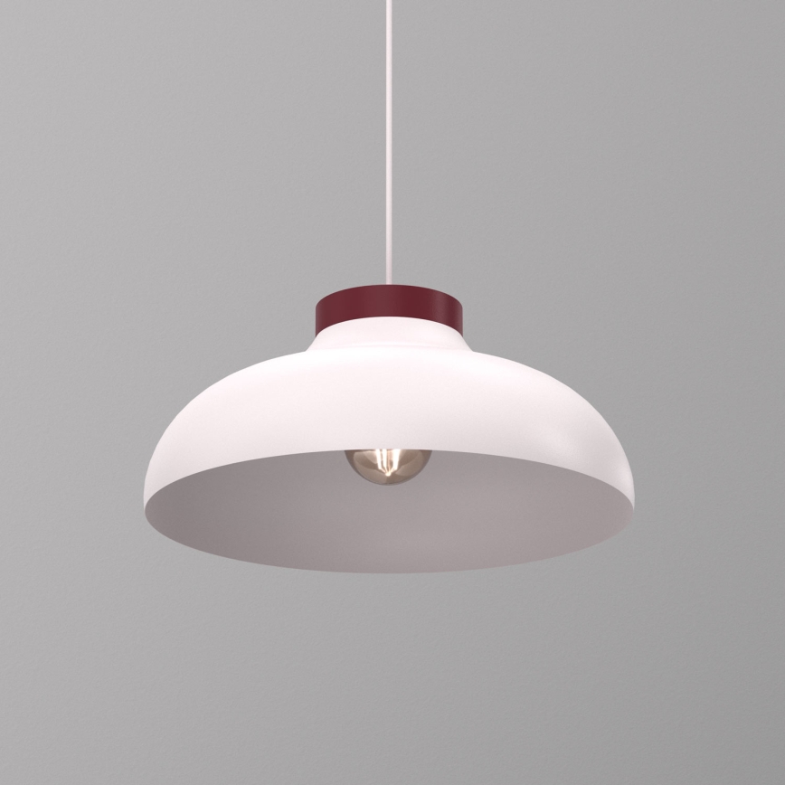 Pakabinamas šviestuvas ant laido BASCA 1xE27/15W/230V kreminė/burgundiška