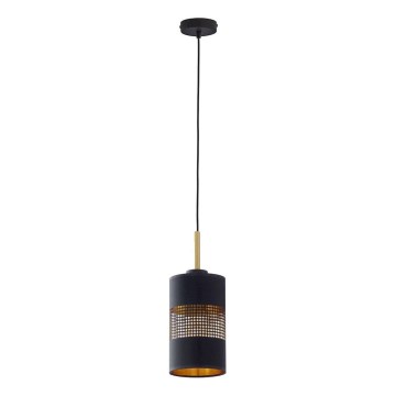 Pakabinamas šviestuvas ant laido BOGART 1xE27/15W/230V juodas/auksinis