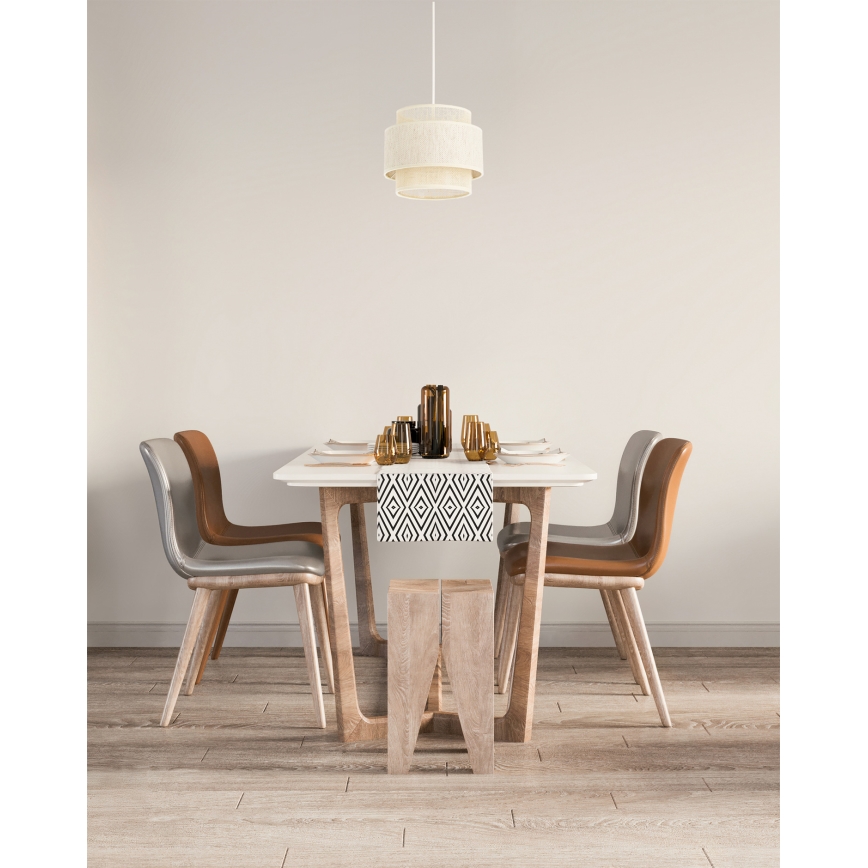 Pakabinamas šviestuvas ant laido BOHO 1xE27/60W/230V skers. 20 cm kreminė/džiutas