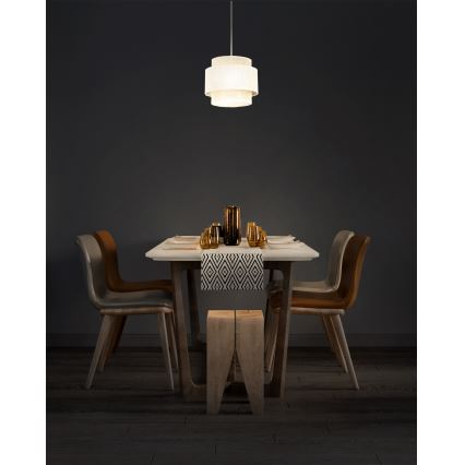 Pakabinamas šviestuvas ant laido BOHO 1xE27/60W/230V skers. 20 cm kreminė/džiutas