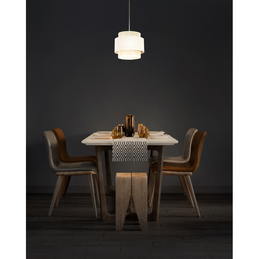 Pakabinamas šviestuvas ant laido BOHO 1xE27/60W/230V skers. 20 cm kreminė/džiutas