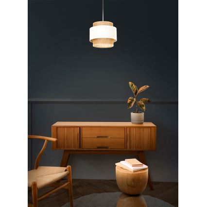 Pakabinamas šviestuvas ant laido BOHO 1xE27/60W/230V skersm. 20 cm kreminė/džiutas