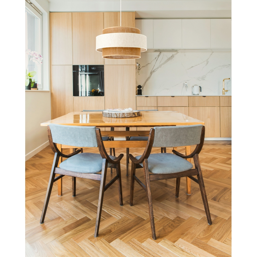 Pakabinamas šviestuvas ant laido BOHO 1xE27/60W/230V, skersmuo 40 cm, kreminė/džiutas