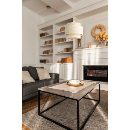 Pakabinamas šviestuvas ant laido BOHO 1xE27/60W/230V Ø 20 cm baltas