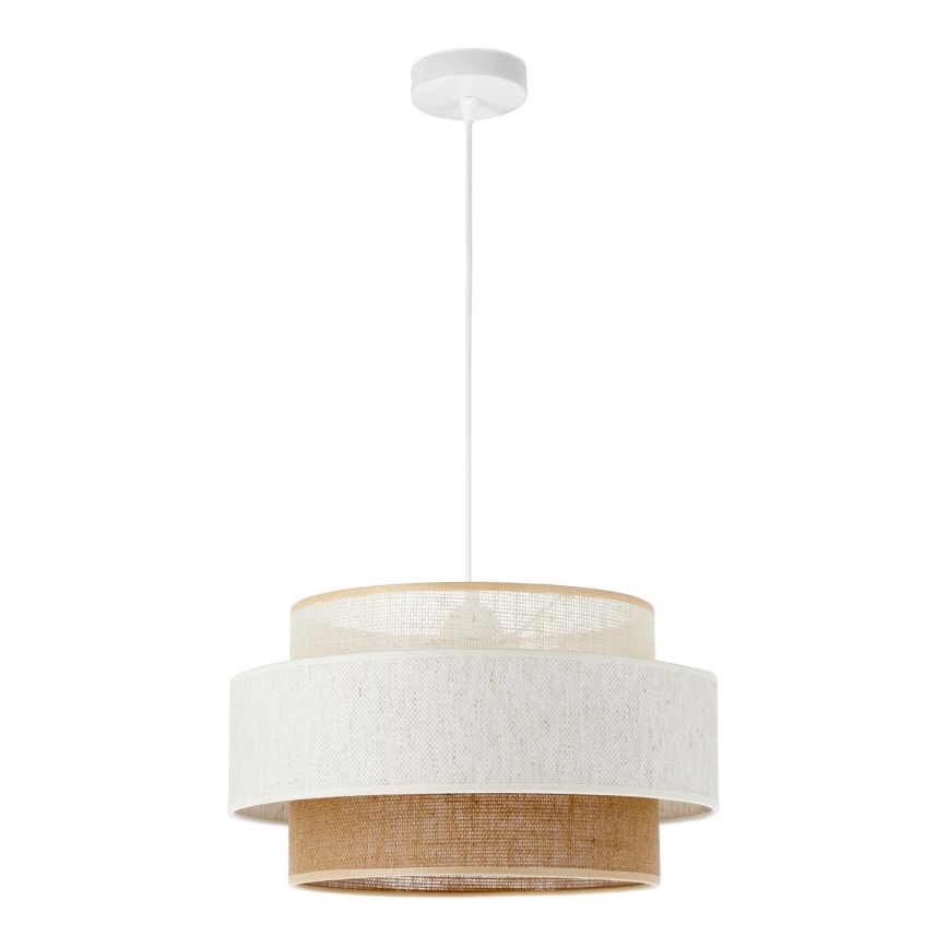 Pakabinamas šviestuvas ant laido BOHO 1xE27/60W/230V Ø 40 cm balta/džiutas