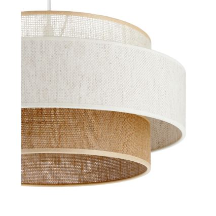 Pakabinamas šviestuvas ant laido BOHO 1xE27/60W/230V Ø 40 cm balta/džiutas