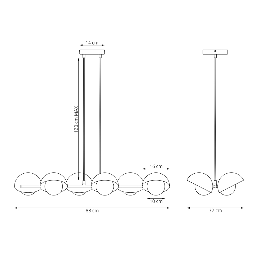 Pakabinamas šviestuvas ant laido BOOM 6xG9/8W/230V baltas