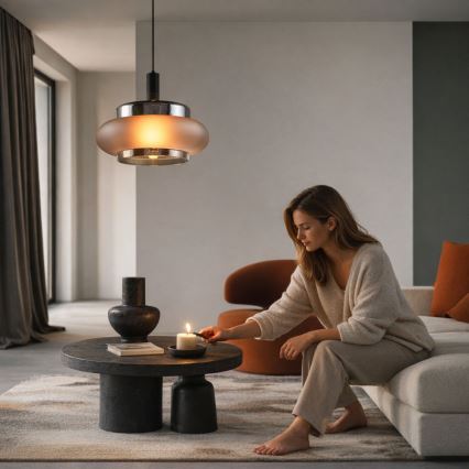 Pakabinamas šviestuvas ant laido BRIZI 1xE27/40W/230V pilkas/dūminis