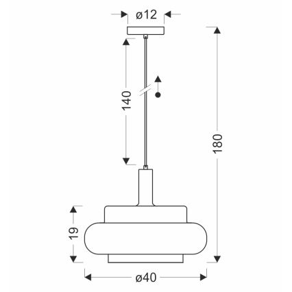Pakabinamas šviestuvas ant laido BRIZI 1xE27/40W/230V pilkas/dūminis
