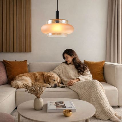 Pakabinamas šviestuvas ant laido BRIZI 1xE27/40W/230V smėlinė/dūminė