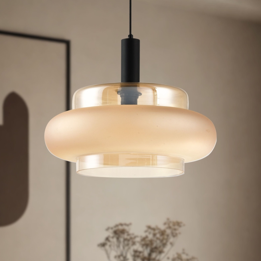 Pakabinamas šviestuvas ant laido BRIZI 1xE27/40W/230V smėlinė/dūminė