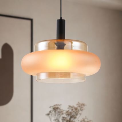 Pakabinamas šviestuvas ant laido BRIZI 1xE27/40W/230V smėlinė/dūminė