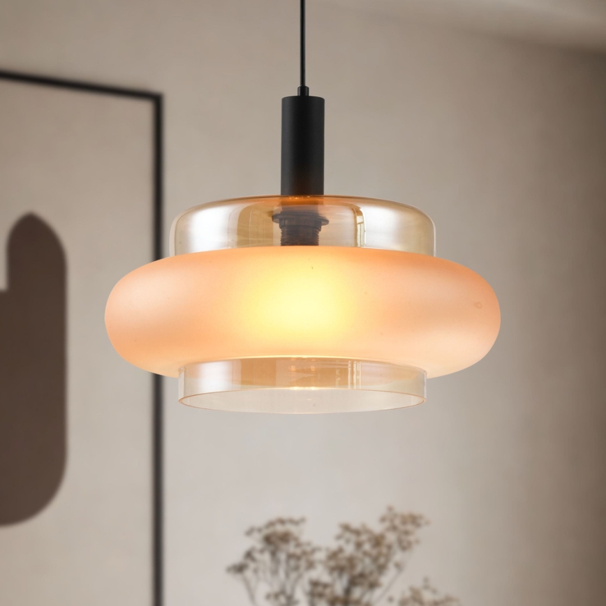 Pakabinamas šviestuvas ant laido BRIZI 1xE27/40W/230V smėlinė/dūminė