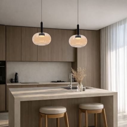 Pakabinamas šviestuvas ant laido BUENO 1xGX53/9W/230V Ø 25 cm dūminė smėlio spalva
