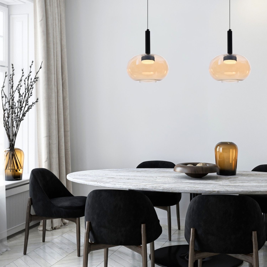 Pakabinamas šviestuvas ant laido BUENO 1xGX53/9W/230V Ø 25 cm dūminė smėlio spalva