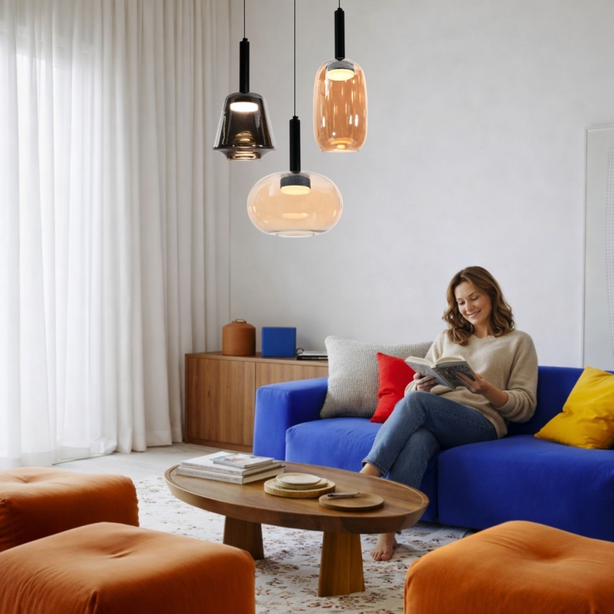 Pakabinamas šviestuvas ant laido BUENO 1xGX53/9W/230V Ø 25 cm dūminė smėlio spalva