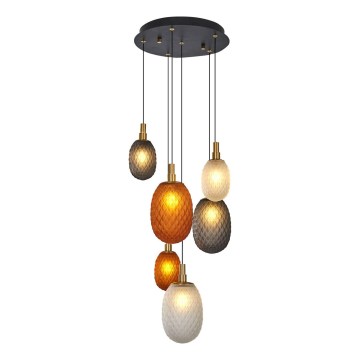 Pakabinamas šviestuvas ant laido CACTUS 6xG9/5W/230V varinis/pilkas/baltas