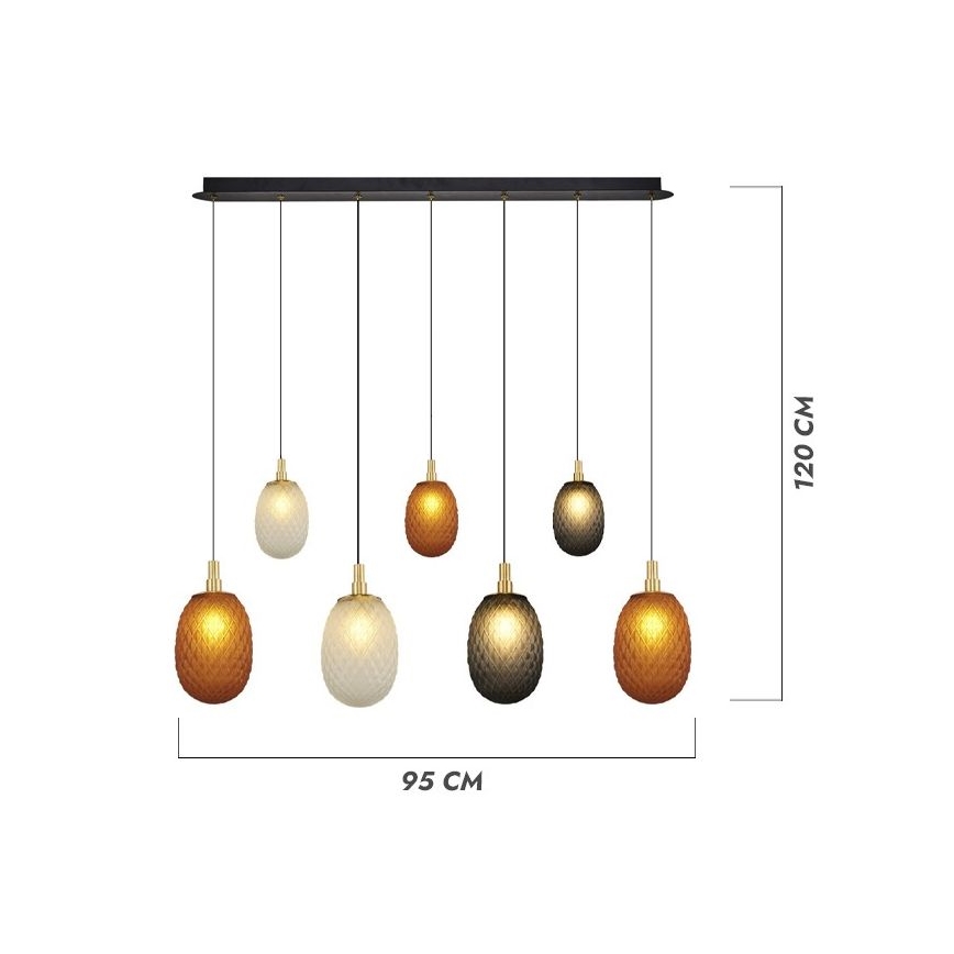 Pakabinamas šviestuvas ant laido CACTUS 7xG9/5W/230V varinis/pilkas/baltas