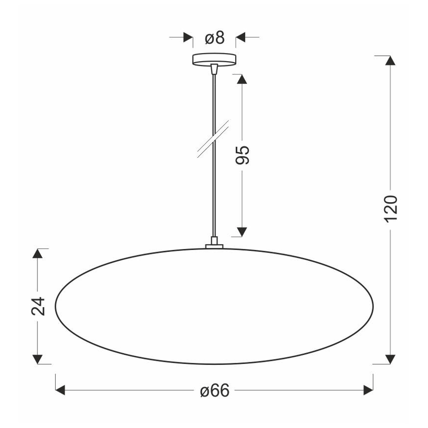 Pakabinamas šviestuvas ant laido CAFEE 1xE27/40W/230V, skersmuo 66 cm, baltas