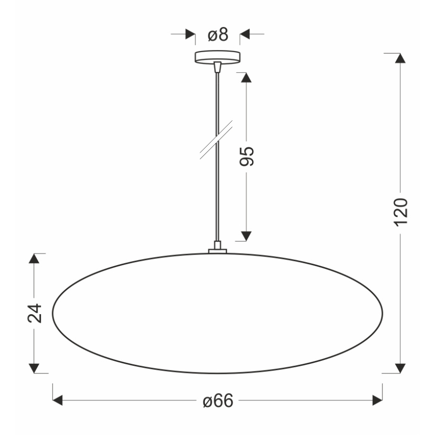Pakabinamas šviestuvas ant laido CAFEE 1xE27/40W/230V, skersmuo 66 cm, rudos spalvos