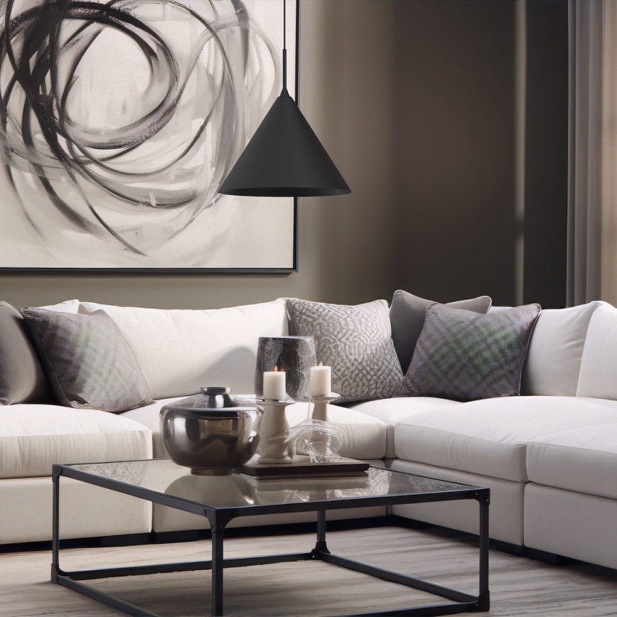 Pakabinamas šviestuvas ant laido CAPITAL 1xGX53/15W/230V, skersmuo 32 cm, juodas