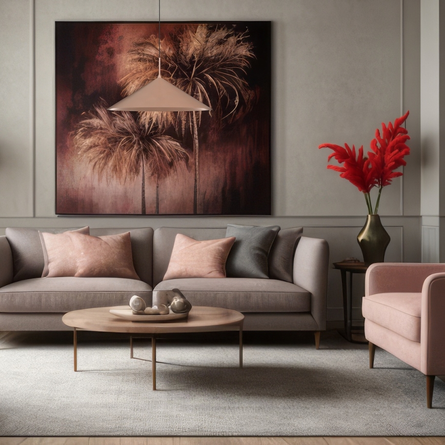 Pakabinamas šviestuvas ant laido CAPITAL 1xGX53/15W/230V skersmuo 60 cm rožinio aukso