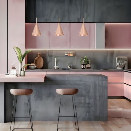 Pakabinamas šviestuvas ant laido CAPITAL 1xGX53/15W/230V Ø 17 cm rožinio aukso