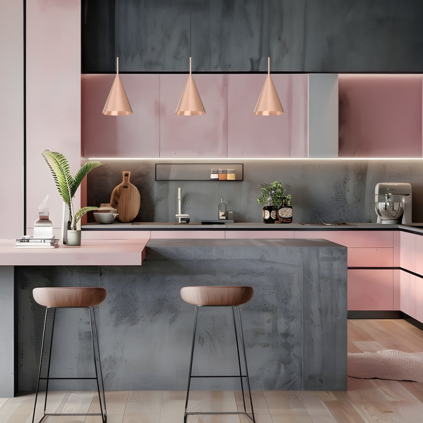 Pakabinamas šviestuvas ant laido CAPITAL 1xGX53/15W/230V Ø 17 cm rožinio aukso