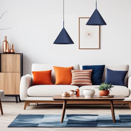 Pakabinamas šviestuvas ant laido CAPITAL 1xGX53/15W/230V Ø 32 cm mėlynas