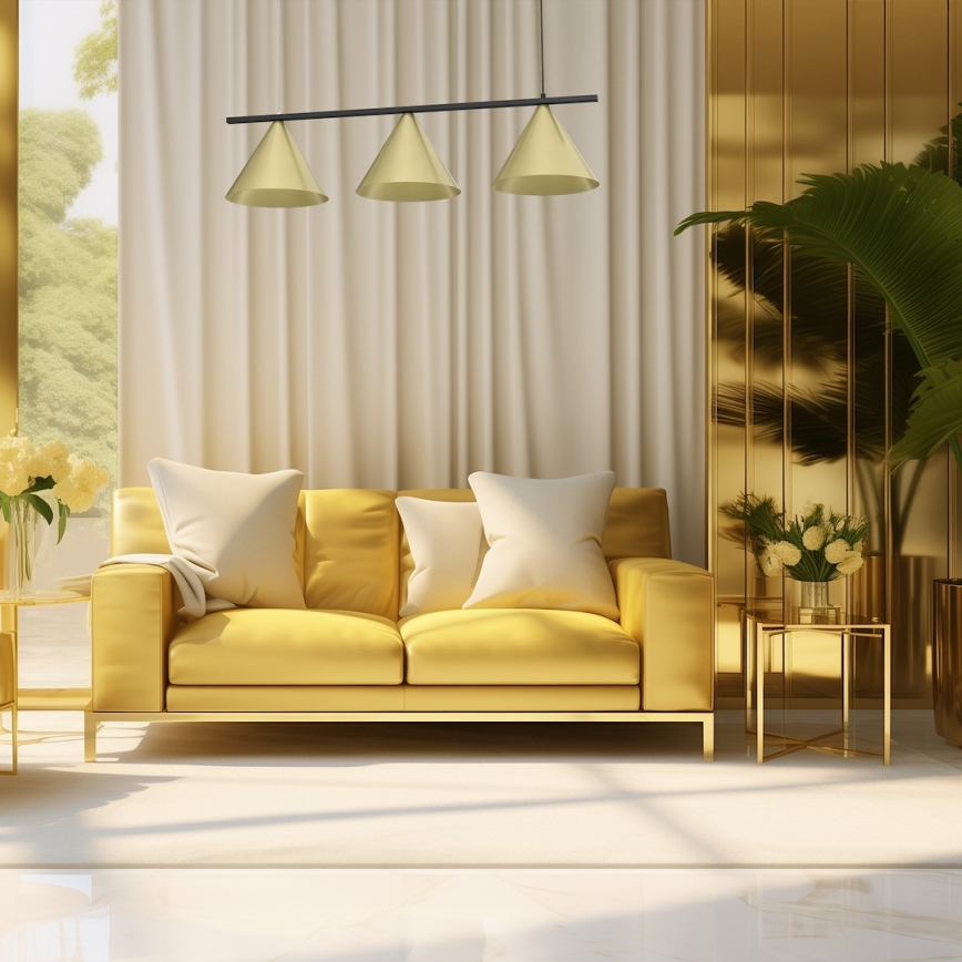 Pakabinamas šviestuvas ant laido CAPITAL 3xGX53/15W/230V auksinis