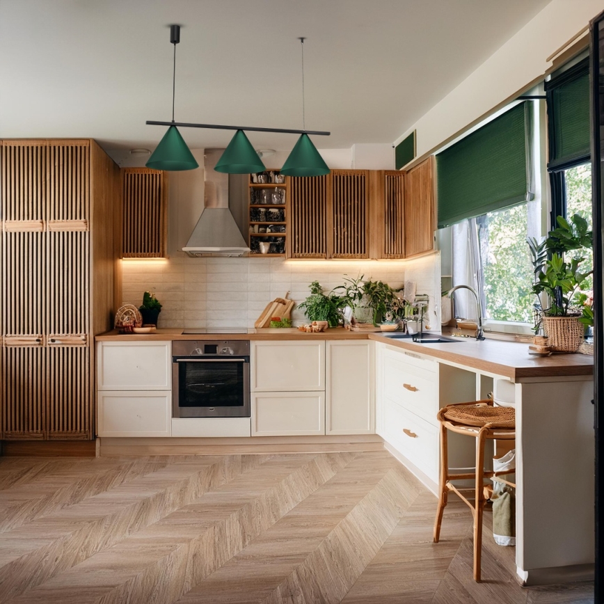 Pakabinamas šviestuvas ant laido CAPITAL, 3xGX53/15W/230V, žalias