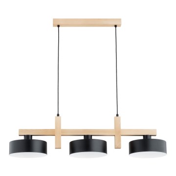 Pakabinamas šviestuvas ant laido CERTA 3xE27/15W/230V juoda/smėlinė