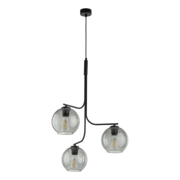 Pakabinamas šviestuvas ant laido CESAR 3xE27/15W/230V juoda/dūminė pilka