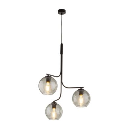 Pakabinamas šviestuvas ant laido CESAR 3xE27/15W/230V juoda/dūminė pilka