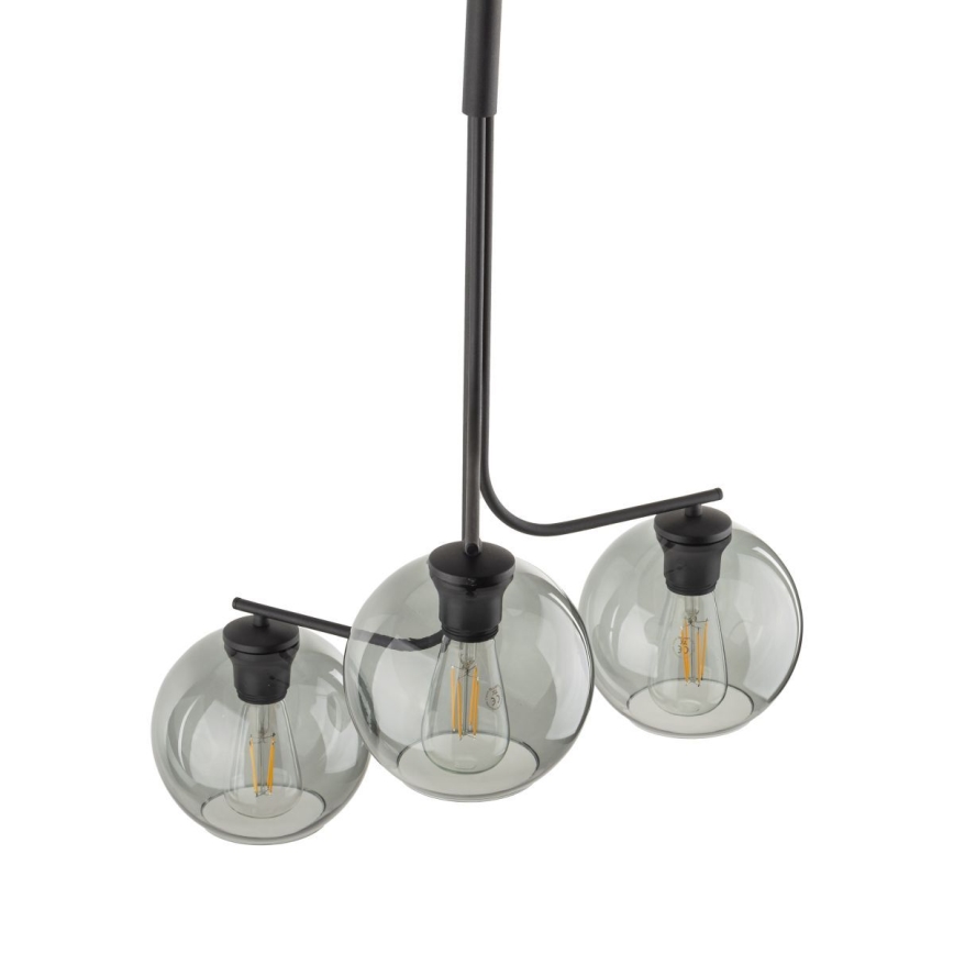 Pakabinamas šviestuvas ant laido CESAR 3xE27/15W/230V juoda/dūminė pilka